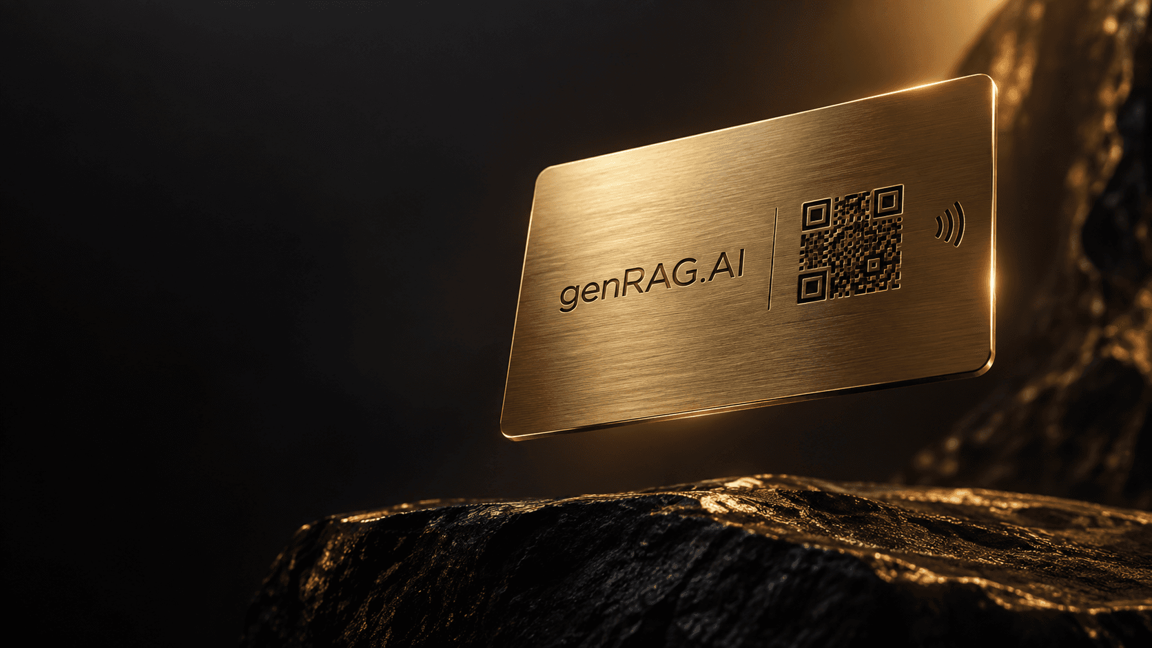 genRAG.AI Gold Plated PVD Coated Metal NFC Card Front