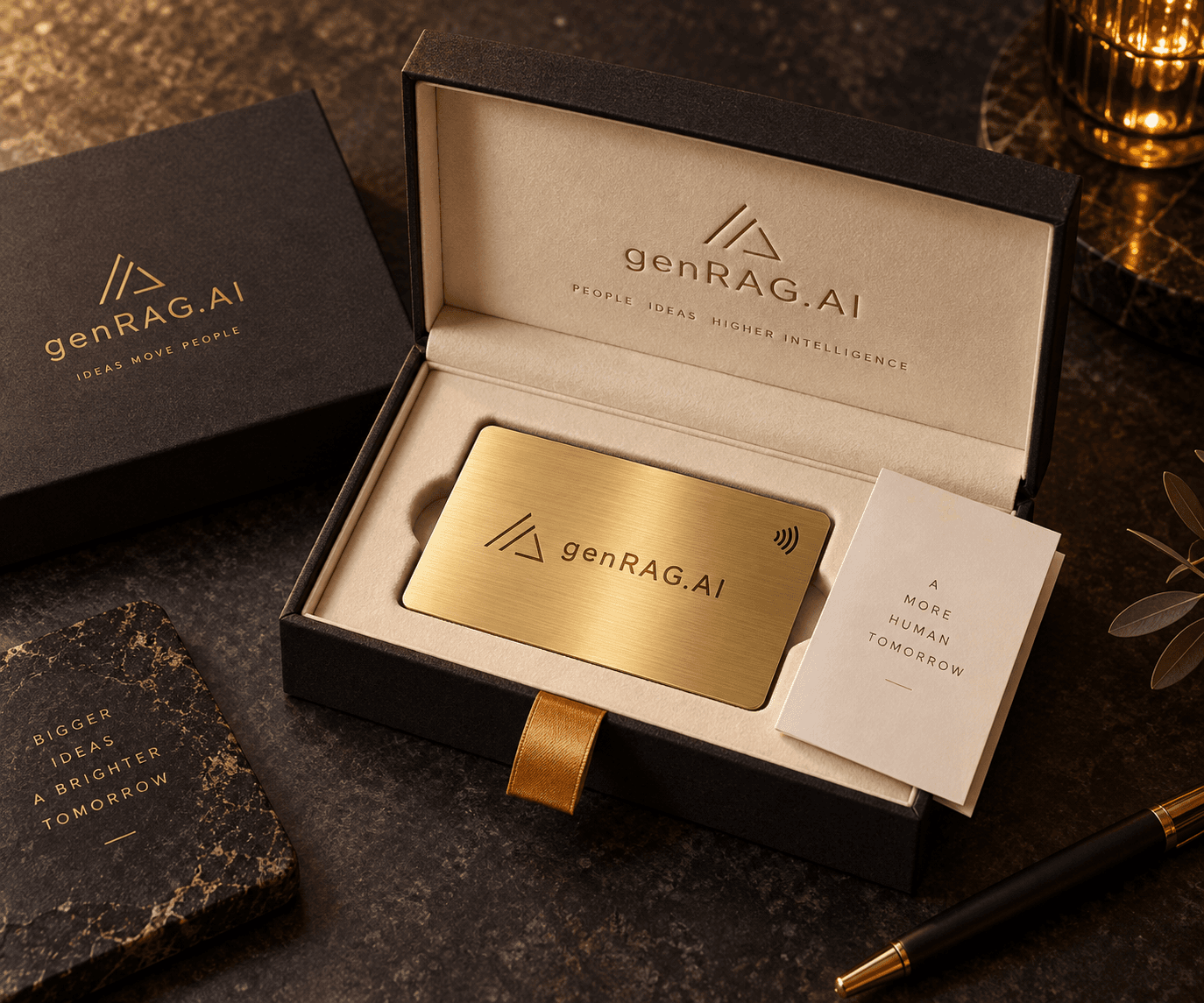 genRAG.AI Luxury Card Packaging